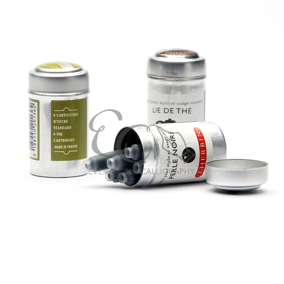 Herbin Ink Cartridges Tin of 6 - Rouge Grenat
