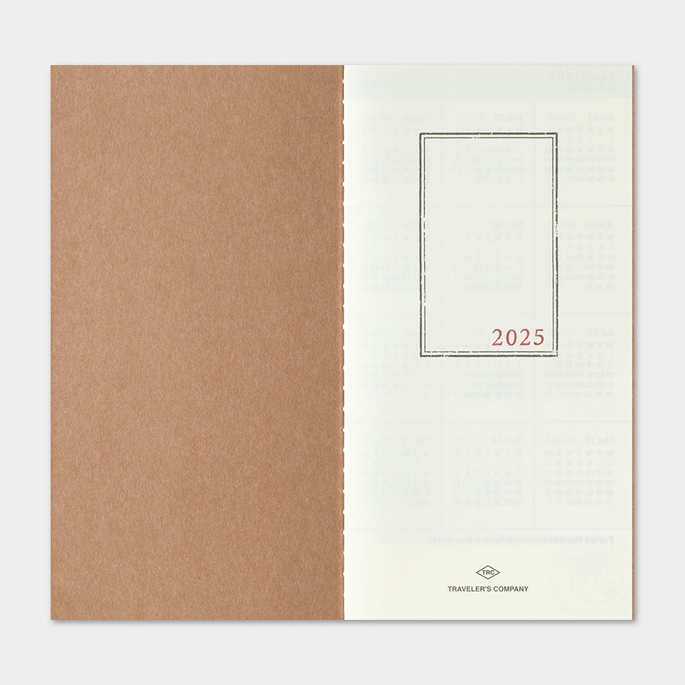 Traveler's Notebook (Regular Size) 2025 Monthly Refill