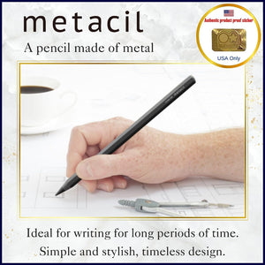  SUN-STAR Stationery S4482646 Metal Pencil, Metacil, Metallic  Gray, Pencil Lead Color: Black F #2 1/2 (with Authentic Hologram Sticker  United States Only) : Arts, Crafts & Sewing